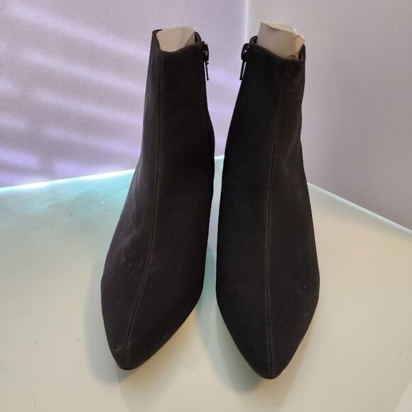 Brand new! Y.R.U. Rainbow Heel Black Suede Bootie - Picture 4 of 6
